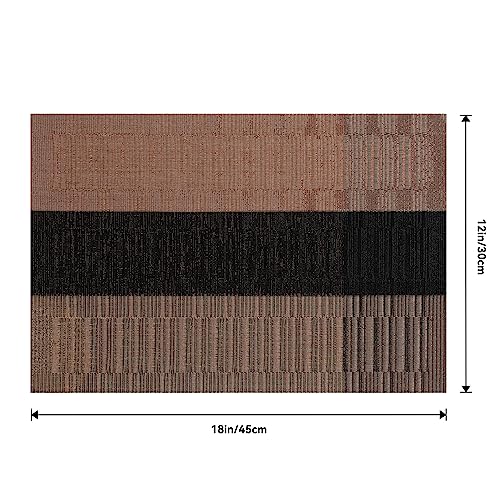 Brown with Black Striped Placemats Set of 4 (4 Count)