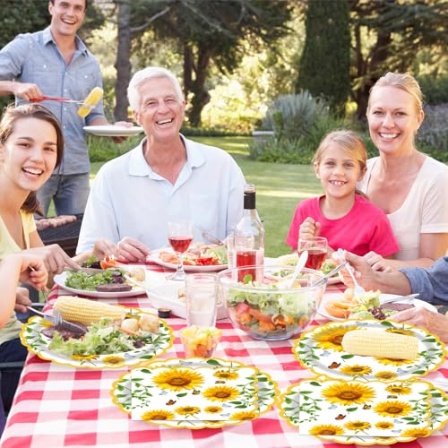 40 Pcs Sunflower Party 9" Dinner Paper Plates and Napkins Sets (40 Count)