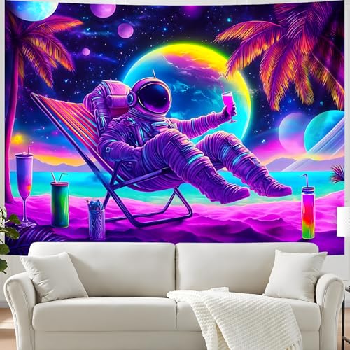 Astronaut Space Blacklight Tapestry 79"x59"