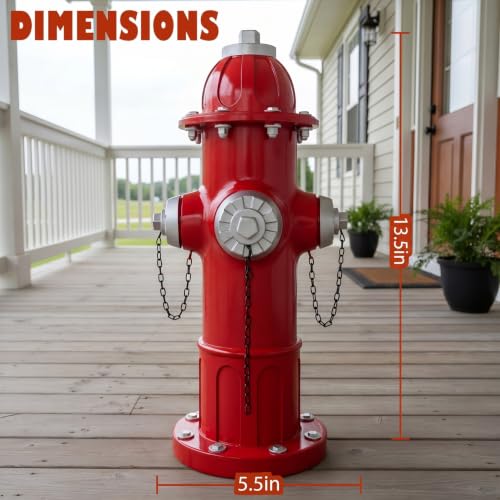 Garden Red Fire Hydrant Outdoor Statue Decorative for Dog to Peed on