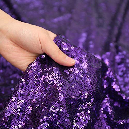 Sequin Tablecloth 50x72 Inch Purple for Wedding Halloween Party