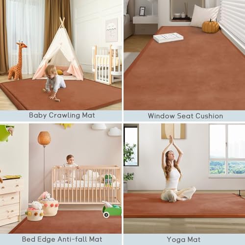 Baby Play Mat for Floor Nursery Muscle Area Rug Playroom Rug 59"x71" Elastic Foam 1.3" Thick Crawling Mat for Babies