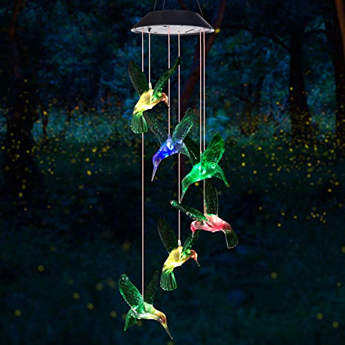 Wind Chime Solar Hummingbird Wind Chimes Outdoor
