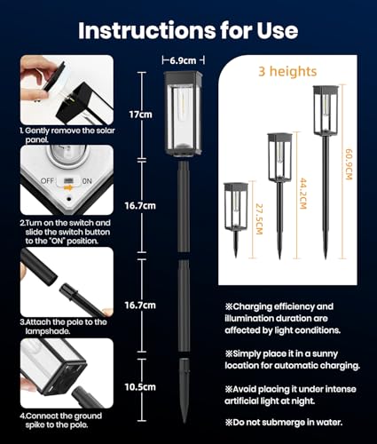 SUPER BRIGHT Solar Pathway Lights Outdoor (8 Count)
