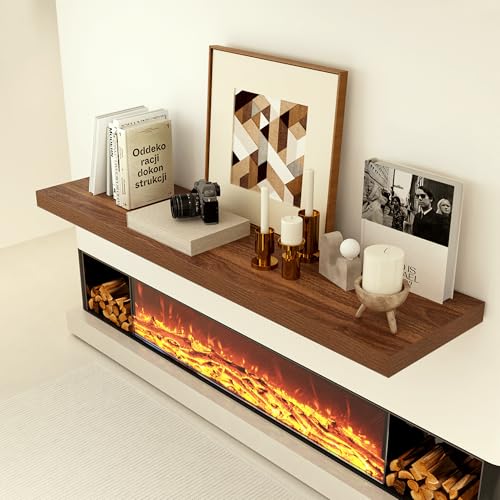 48 x 12 Deep Floating Shelves Wall Mounted Set of 1 Walnut