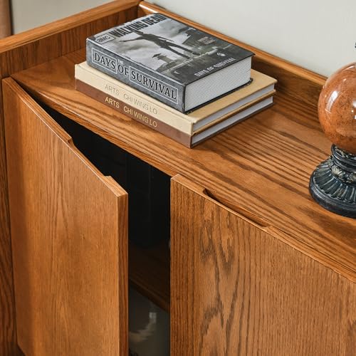 34" Walnut Sideboard Cabinet with Storage