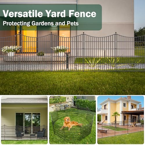 No Dig Dog Fence Outdoor for Yard with Gate (62.77 Sq Ft)