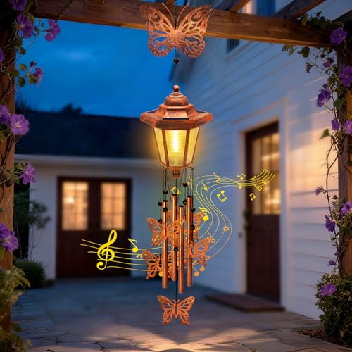 Large Solar Butterfly Wind Chimes