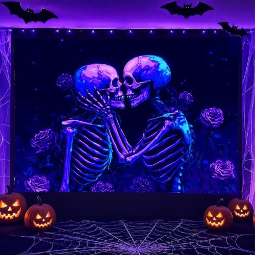 Skeleton Lovers Tapestry Gothic Tapestry 78x59 Inch Wall Decor