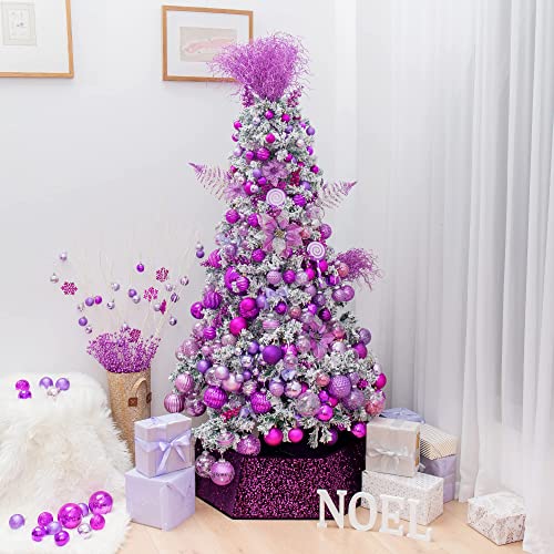 24ct Christmas Ball Ornaments Shatterproof Xmas Tree Hanging Balls Decorations Perfect for Halloween Decorations Holiday Wedding Christmas Decor (34 Count)