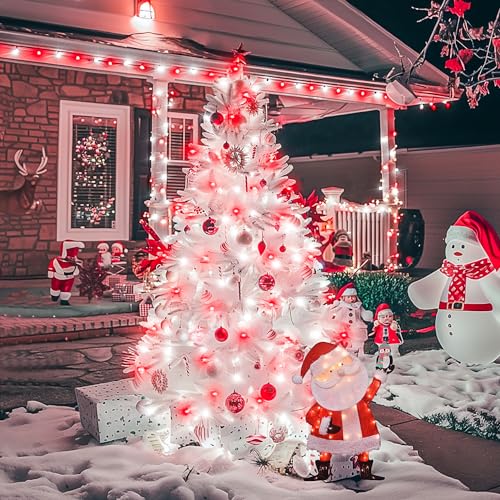 200 LED Red and White String Lights Indoor Outdoor (66 Foot)