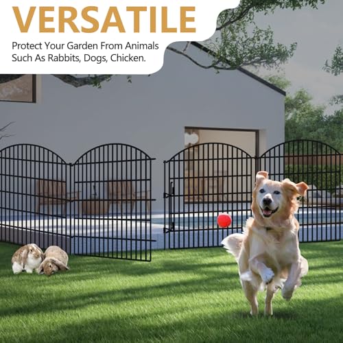 5 Panels Garden Fence Animal Barrier with Lock