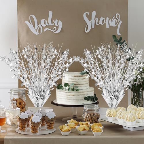 18 Pcs Silver Foil Spray Centerpiece Table Decoration for Wedding