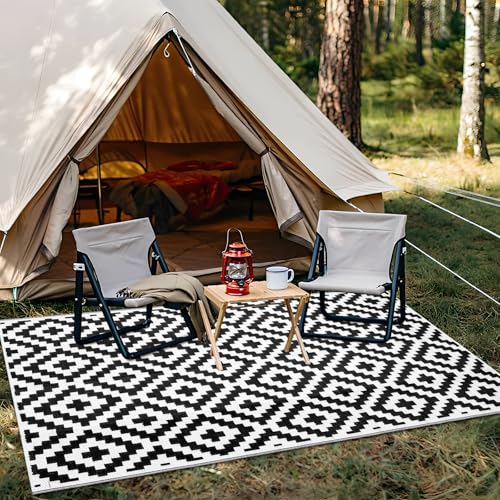 Outdoor Rug 4x6 ft Waterproof Reversible Mat