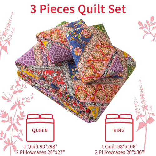 100% Cotton Face Quilt King Size Set