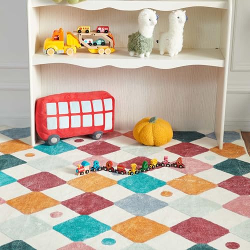 5x7 Nursery Rug Washable Kids Rug Colorful Play Mat Decor Confetti (35 Sq Ft)