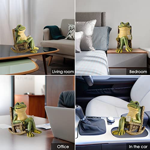 Miniature Frog Garden Statue Mom Dad Gifts Home Decorations Fairy Garden Accessories Outdoor Lights Solar Garden Frog Decor Art Housewarming Gift for Patio
