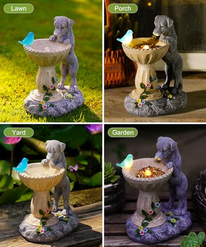 Solar Dog Statues for Garden Decor
