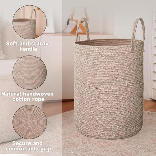 100L Cotton Rope Laundry Basket Hamper