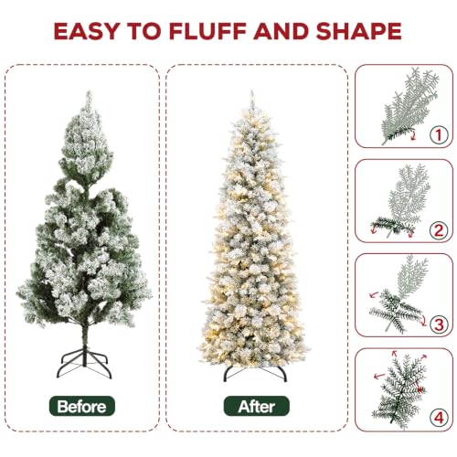 6 ft Prelit Pencil Christmas Tree with 150 Warm White LEDs