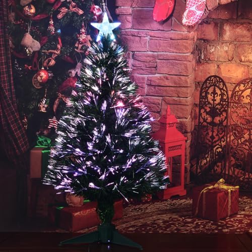 3FT Fiber Optic Green Christmas Tree Artificial Tree with Stand