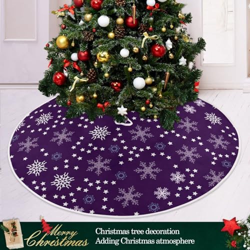 Christmas Purple Snowflakes Tree Skirt
