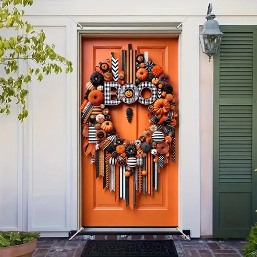 Halloween Door Cover Boo 35x71 Inch Polyester