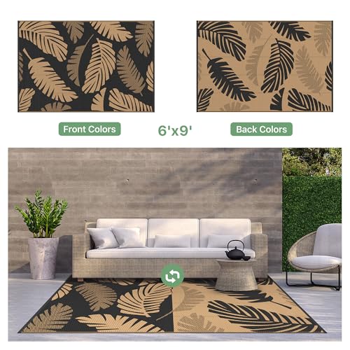 Outdoor Rug Waterproof Plastic Rugs for Patio (54 Sq Ft)