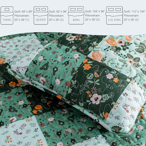 Reversible Boho Quilts Queen Size Green