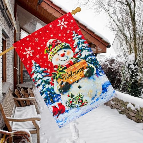 12×18 Christmas Snowman Garden Flag