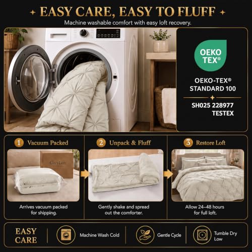 King Size Comforter Set Beige