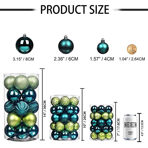24ct Green Christmas Ball Ornaments for Tree Decorations (34 Count)