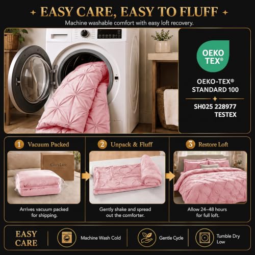 Queen Comforter Set Pink