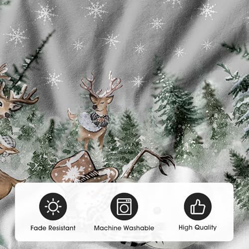 Snowman Reindeer Snowflake Christmas Tree Skirt 36 Inch
