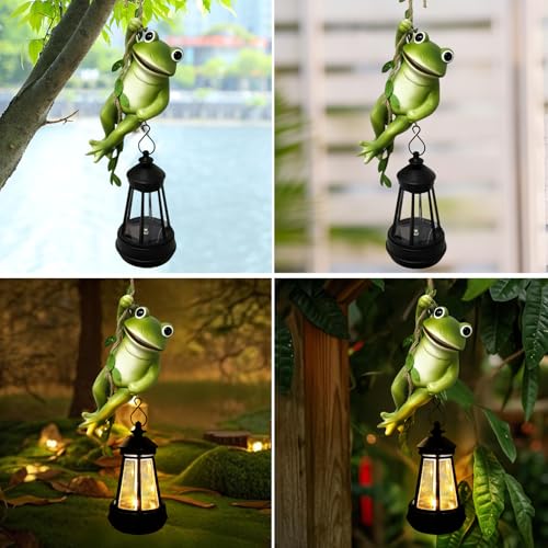 Solar Frogs Outdoor Garden Statues