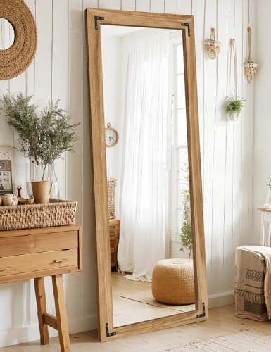 Wood Framed Full Length Mirror for Wall