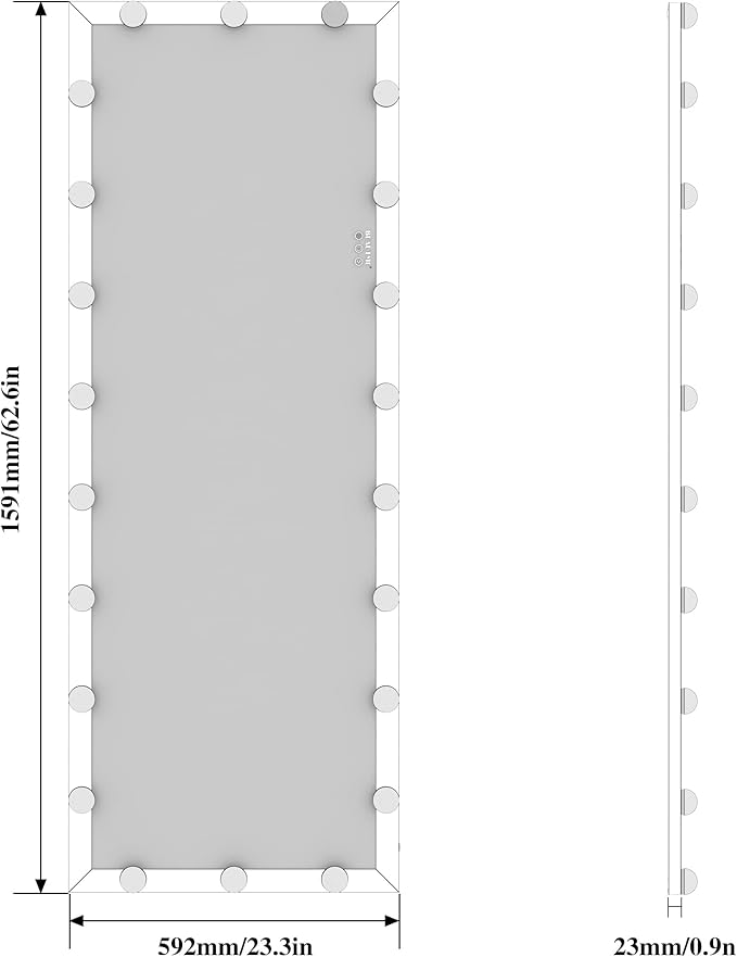 Full Length Mirror with Lights, 65" x 24" Led Standing Mirror, Wall Mounted and Floor Standing Bulbs, Wall Mounted for Bedroom,Dimming&3 Color Modes (Pink)