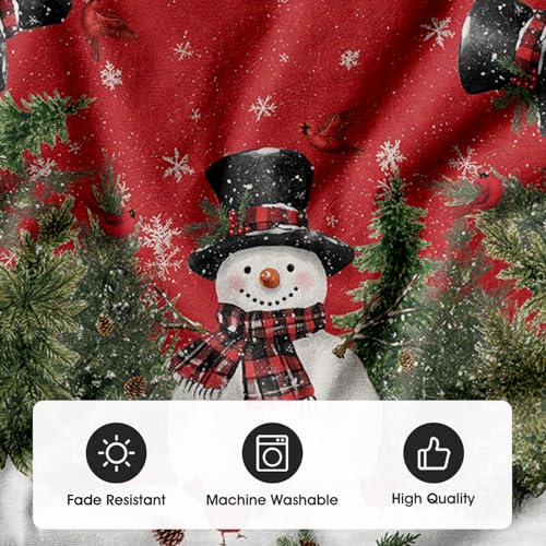 Cardinals Cedar Snowman with Scarf Christmas Tree Skirt 36"