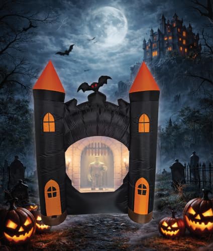 7 Ft Inflatable Haunted Castle with Built in Video Projector & Speaker