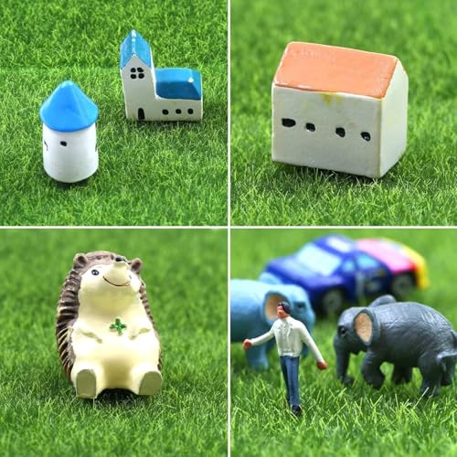 36 Pieces Fake Grass for Crafts Fairy Garden 6 x 6 Inches Artificial Garden Grass for Miniature Ornament Dollhouse DIY Decoration (36 Count)