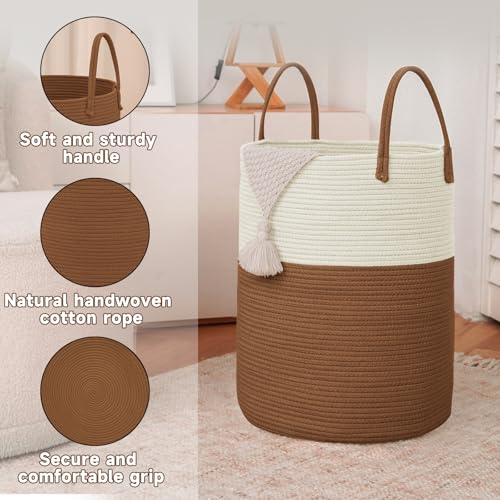 80L Cotton Rope Laundry Basket Hamper