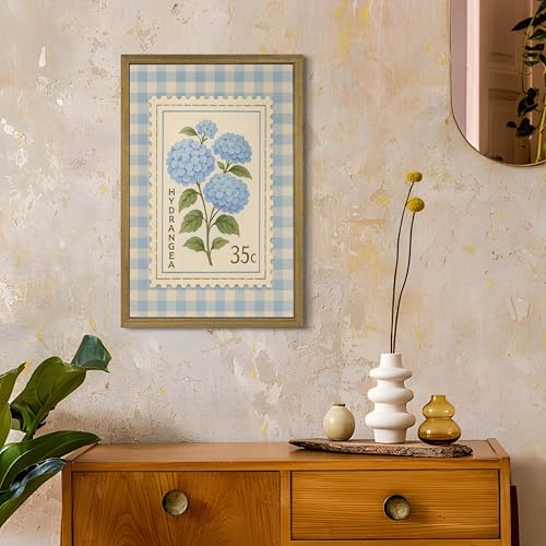 Framed Blue Hydrangea Canvas Wall Art