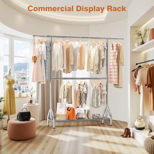 Double Rod Clothing Rack Load 622 LBS
