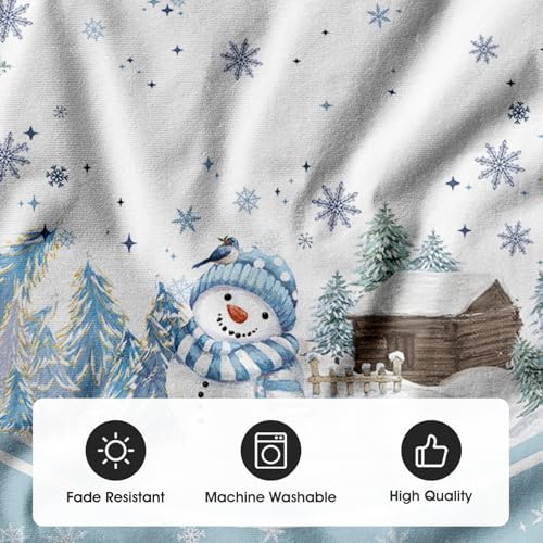 Snowflake Snowman Cardinal Christmas Tree Skirt 48 Inch
