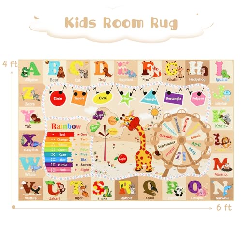 BENRON 4x6 Playroom Rug for Kids Washable
