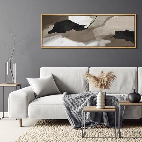 Large Framed Canvas Print Wall Art Abstract Earth Tones Illustrations Antique Retro Fine Art Illustrations Decorative Colorful for Bedroom