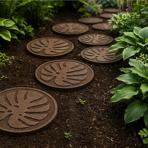 Tierra Verde 4 Pack 18" x 18" Tropical Leaf Decorative Stepping Stones
