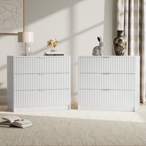 3 Drawer Nightstand Set of 2