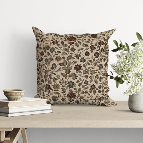 William Morris Abstract Vintage Floral Velvet Design Throw Pillow Covers Home Decor