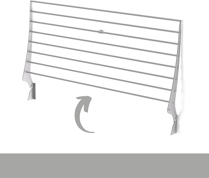 foxydry Fold, Wall Drying Rack, Vertical Drying Rack for Indoor and Outdoor Aluminium and Steel (Grey - Closing Up, 2X Fold 100)